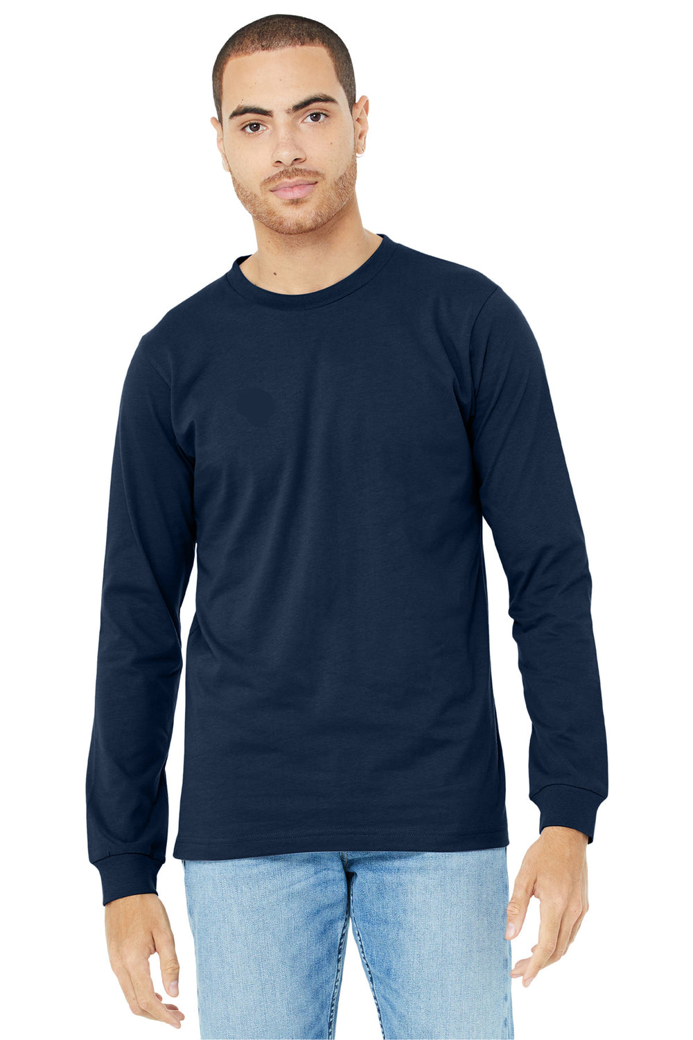 BELLA+CANVAS® Unisex Jersey Long Sleeve Tee - Navy - XS