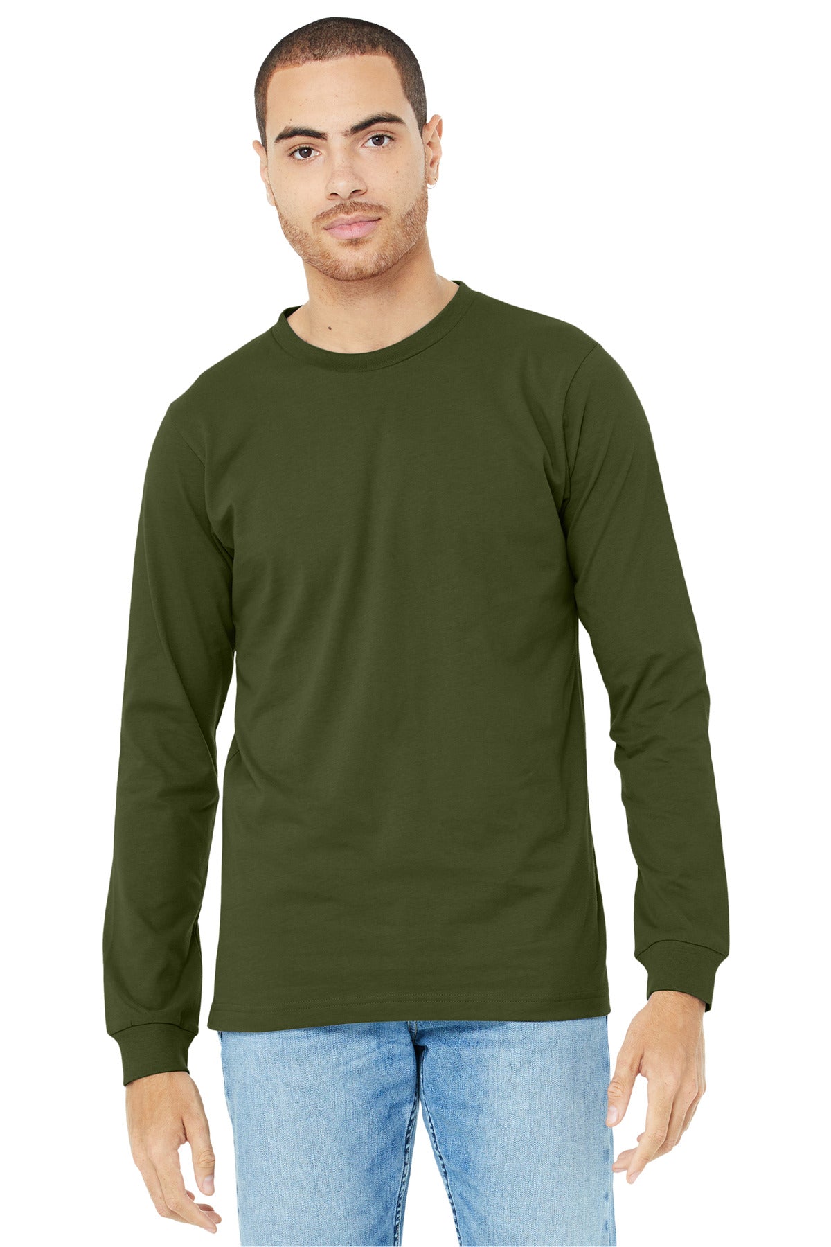 BELLA+CANVAS® Unisex Jersey Long Sleeve Tee - Olive - 2XL