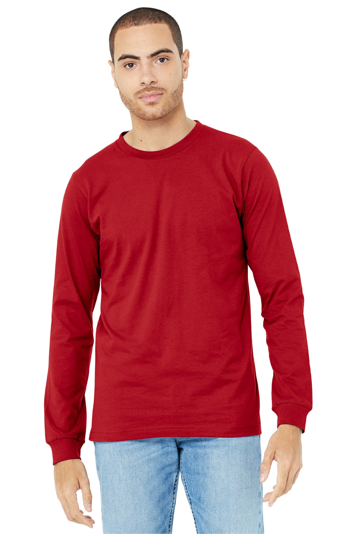 BELLA+CANVAS® Unisex Jersey Long Sleeve Tee - Red - XS