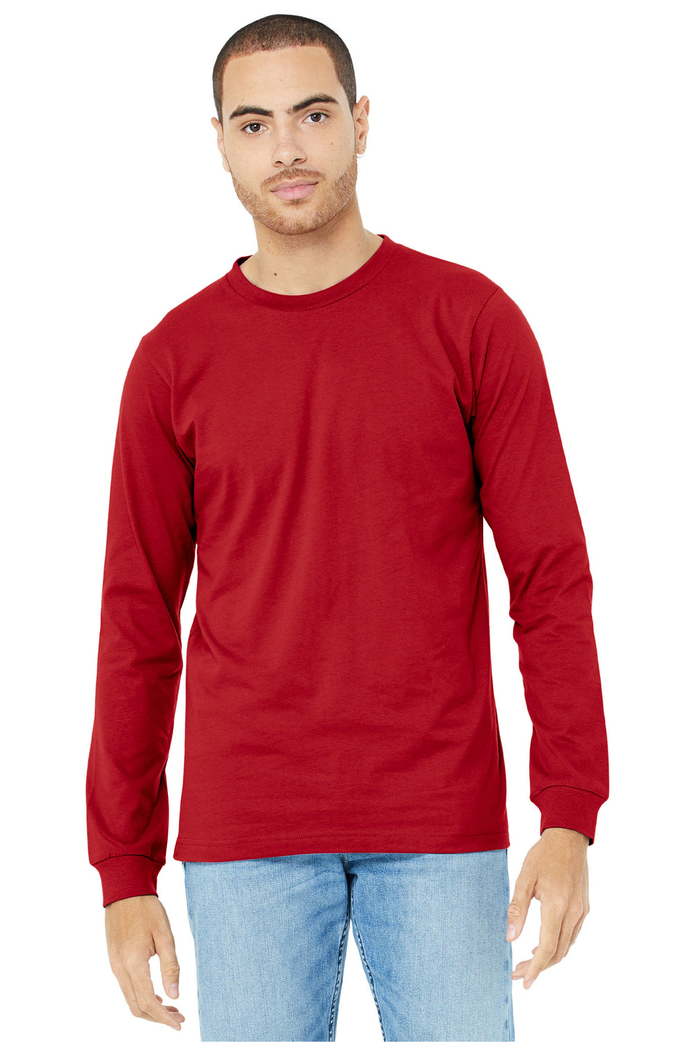 BELLA+CANVAS® Unisex Jersey Long Sleeve Tee - Red - XS