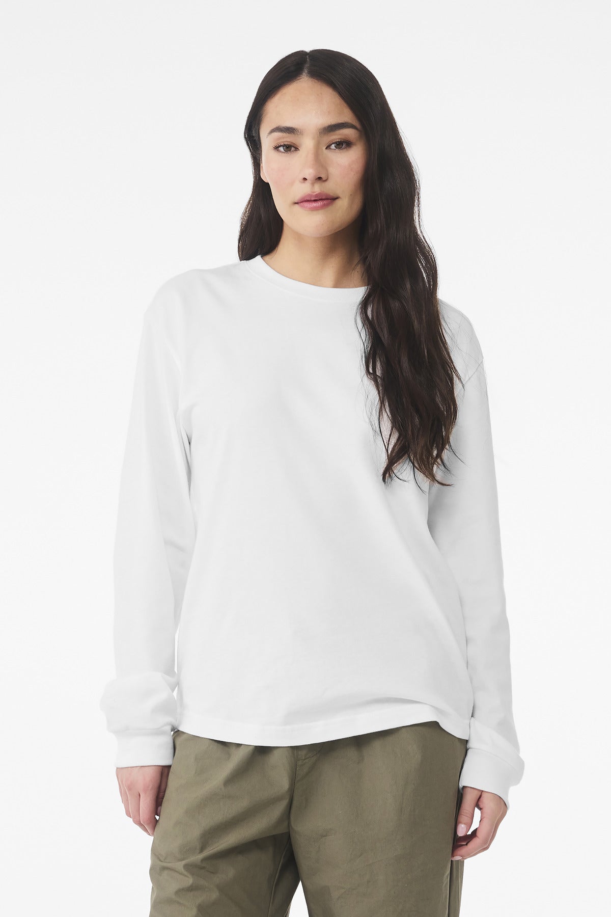 BELLA+CANVAS® Unisex 6-Ounce Heavyweight Long Sleeve Tee - White - XS