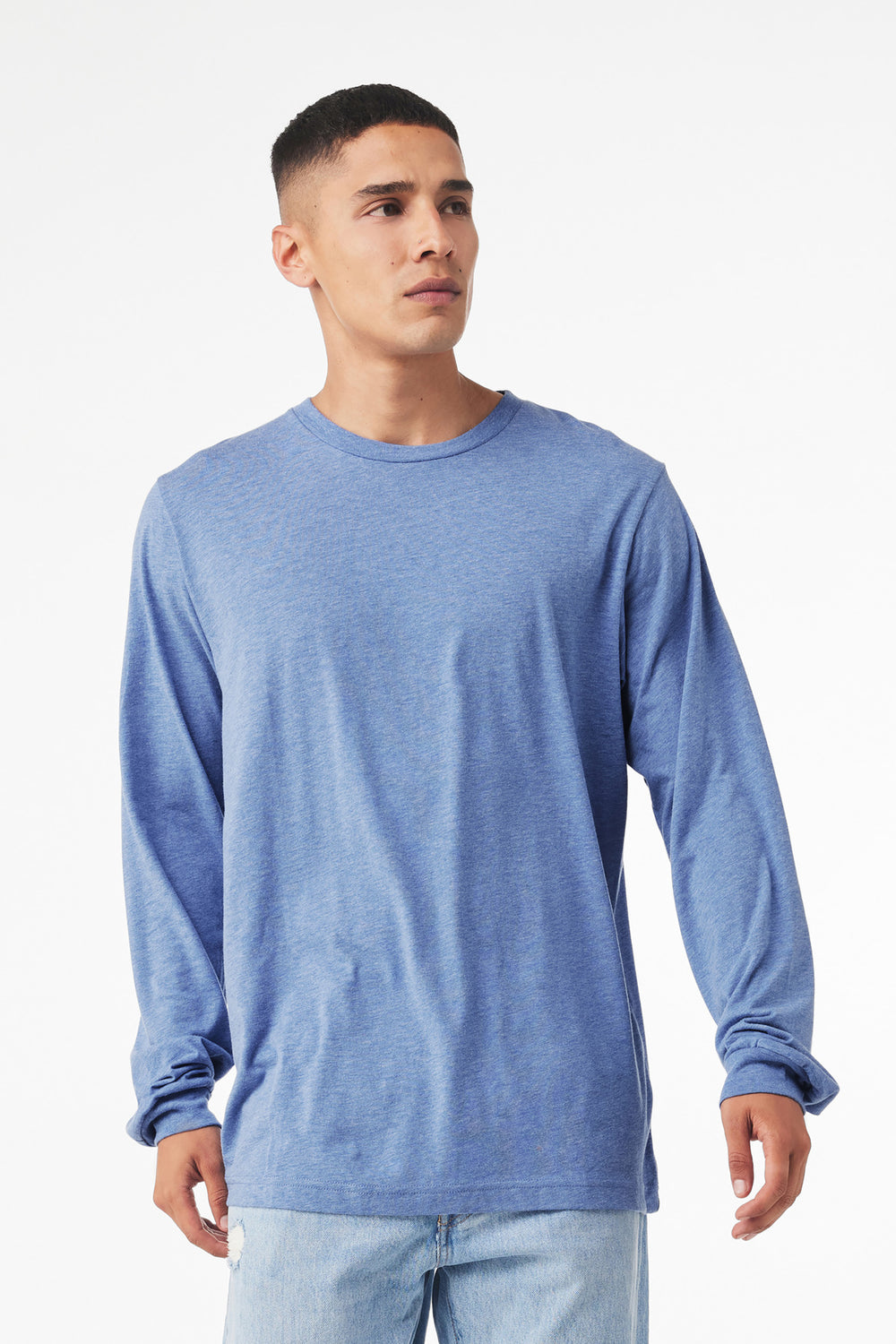 BELLA+CANVAS® Unisex Triblend Long Sleeve Tee - Blue Triblend - 2XL
