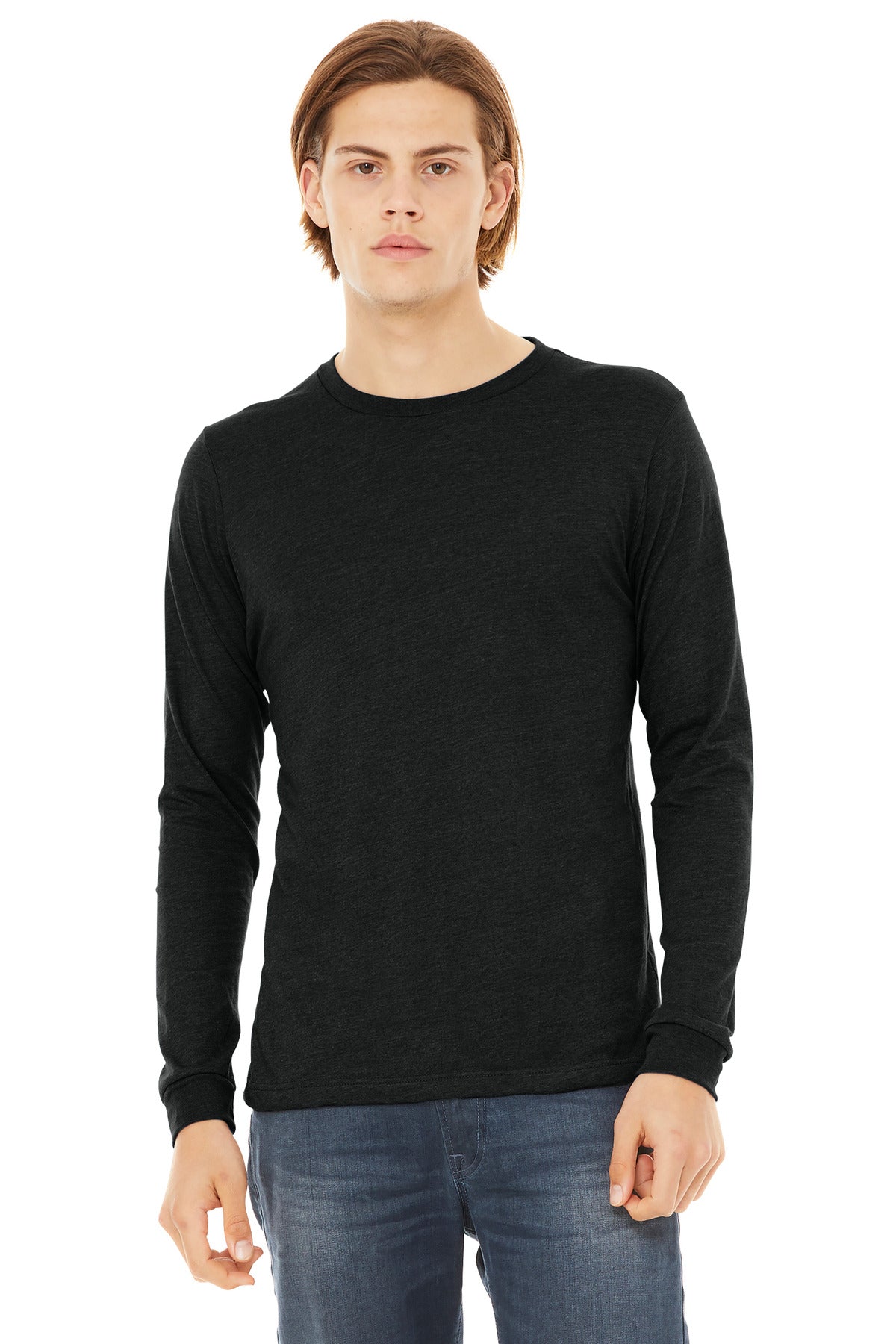 BELLA+CANVAS® Unisex Triblend Long Sleeve Tee - Charcoal-Black Triblend - 2XL