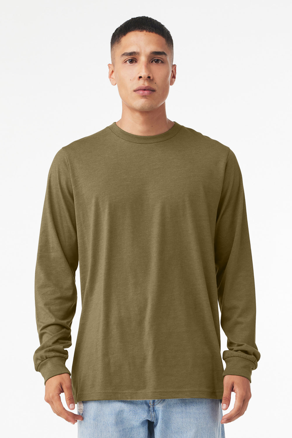 BELLA+CANVAS® Unisex Triblend Long Sleeve Tee - Olive Triblend - 2XL