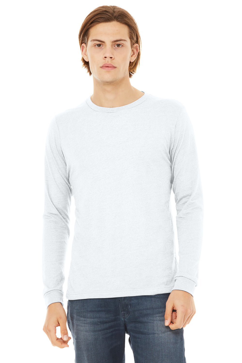 BELLA+CANVAS® Unisex Triblend Long Sleeve Tee - Solid White Triblend - 2XL