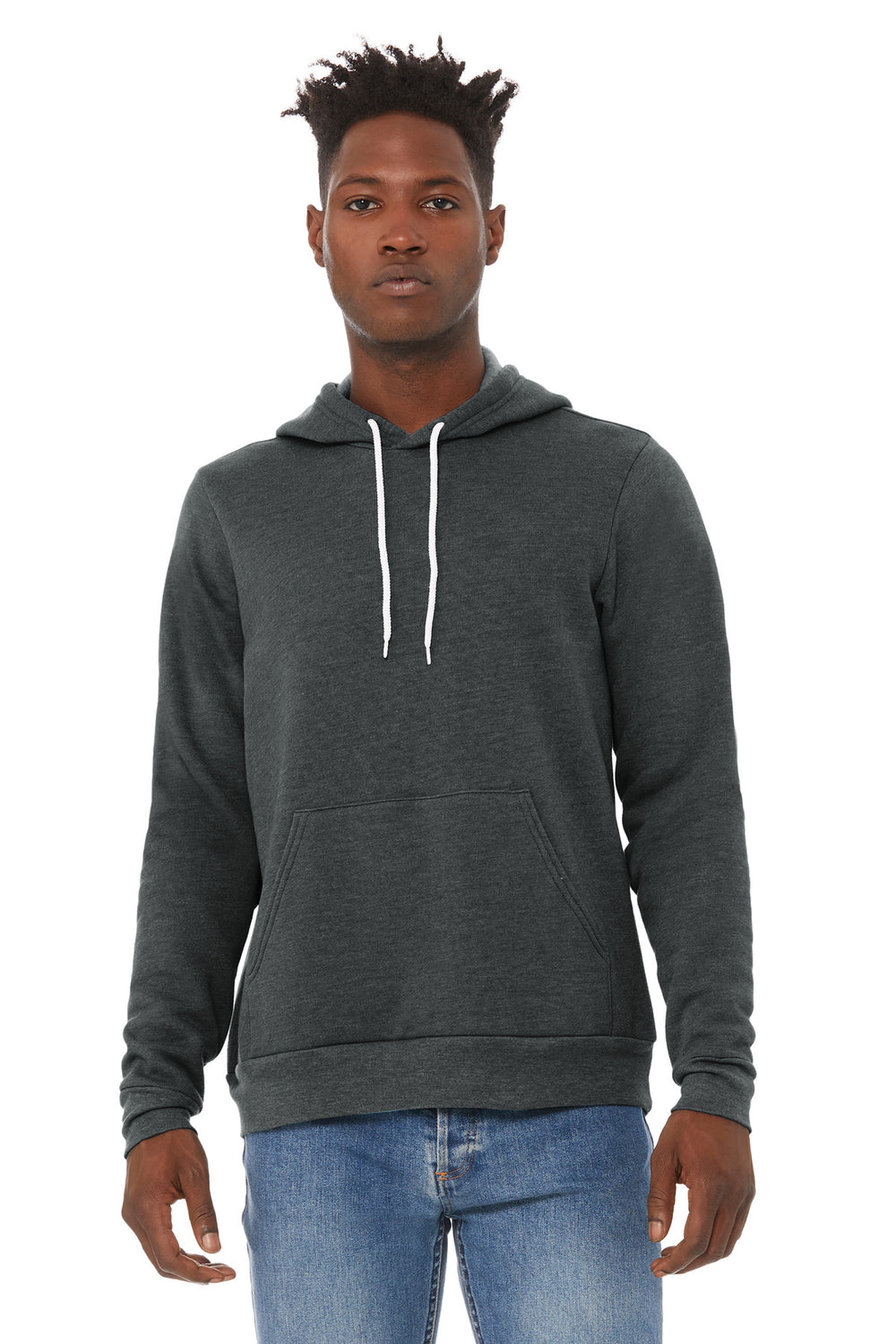 BELLA+CANVAS® Unisex Sponge Fleece Pullover Hoodie - Dark Grey Heather - XS