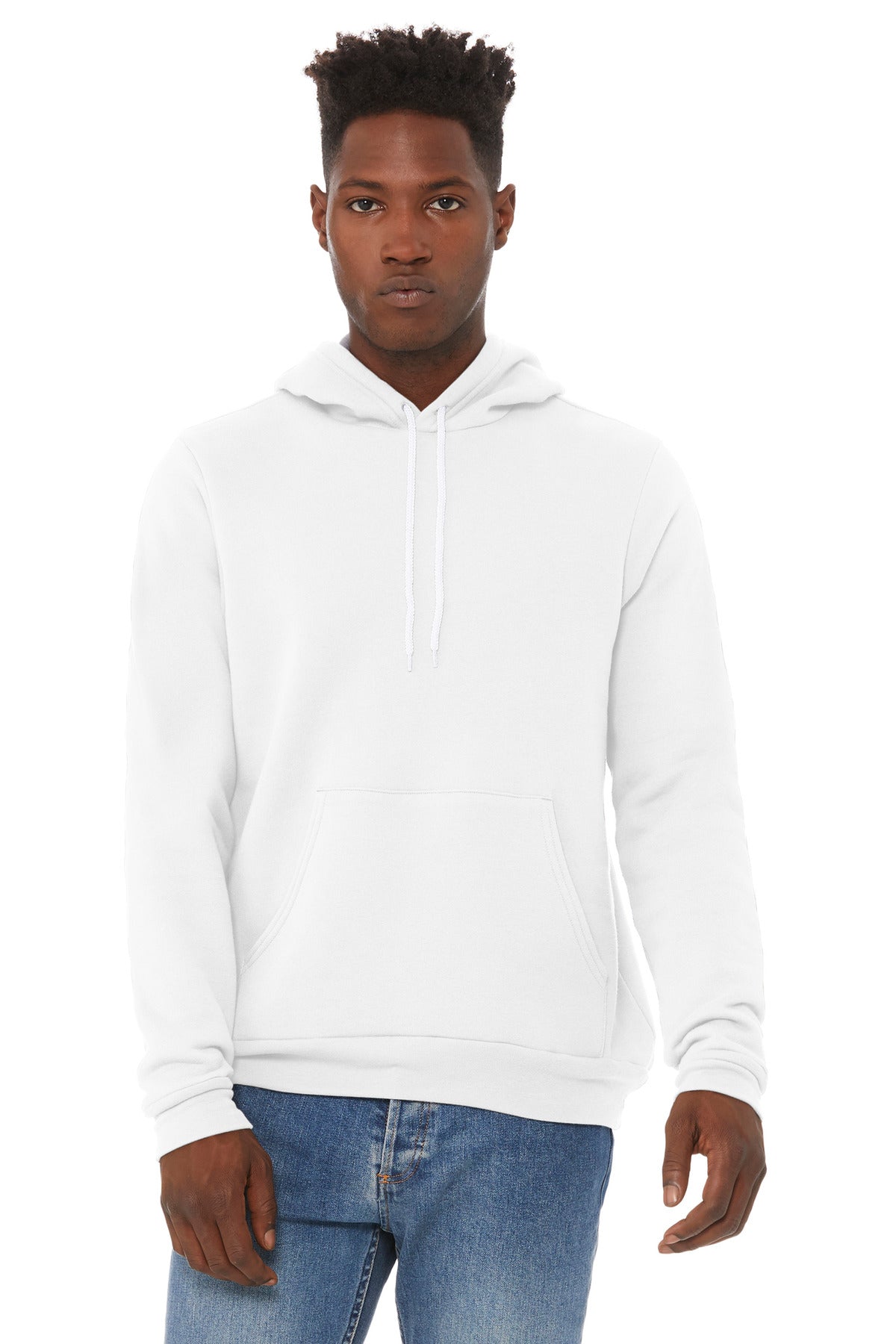 BELLA+CANVAS® Unisex Sponge Fleece Pullover Hoodie - DTG White - XS