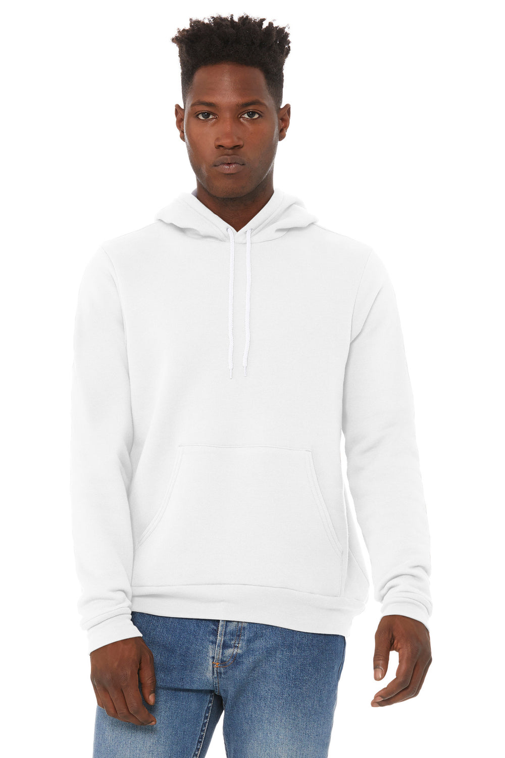 BELLA+CANVAS® Unisex Sponge Fleece Pullover Hoodie - DTG White - XS