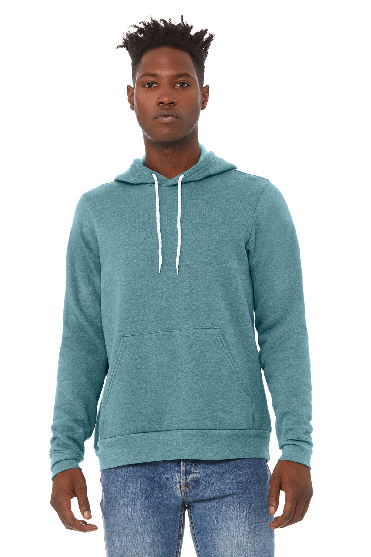 BELLA+CANVAS® Unisex Sponge Fleece Pullover Hoodie - Heather Blue Lagoon - 2XL