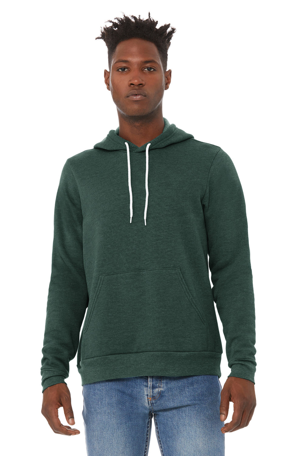 BELLA+CANVAS® Unisex Sponge Fleece Pullover Hoodie - Heather Forest - XS