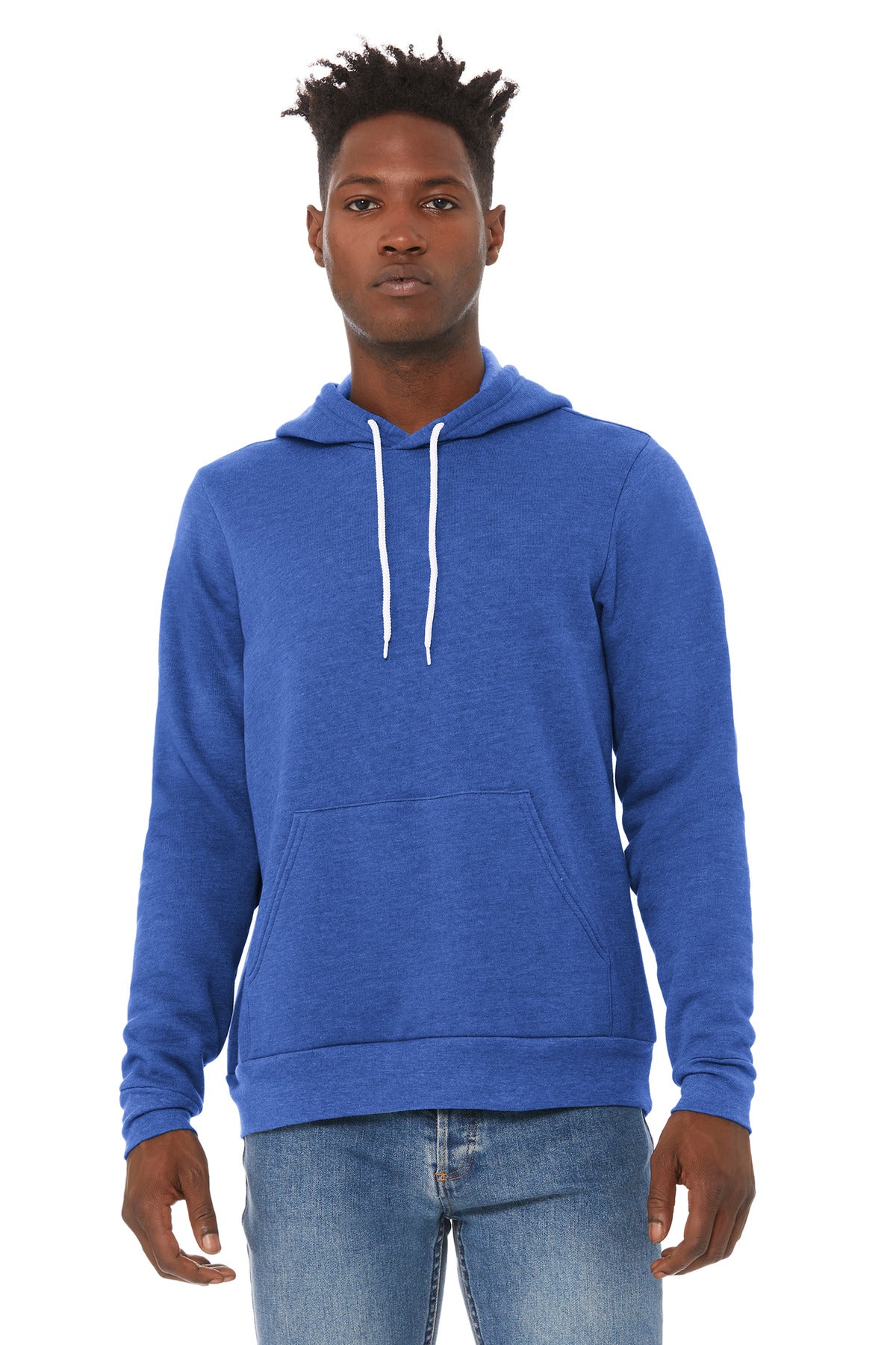 BELLA+CANVAS® Unisex Sponge Fleece Pullover Hoodie - Heather True Royal - XS