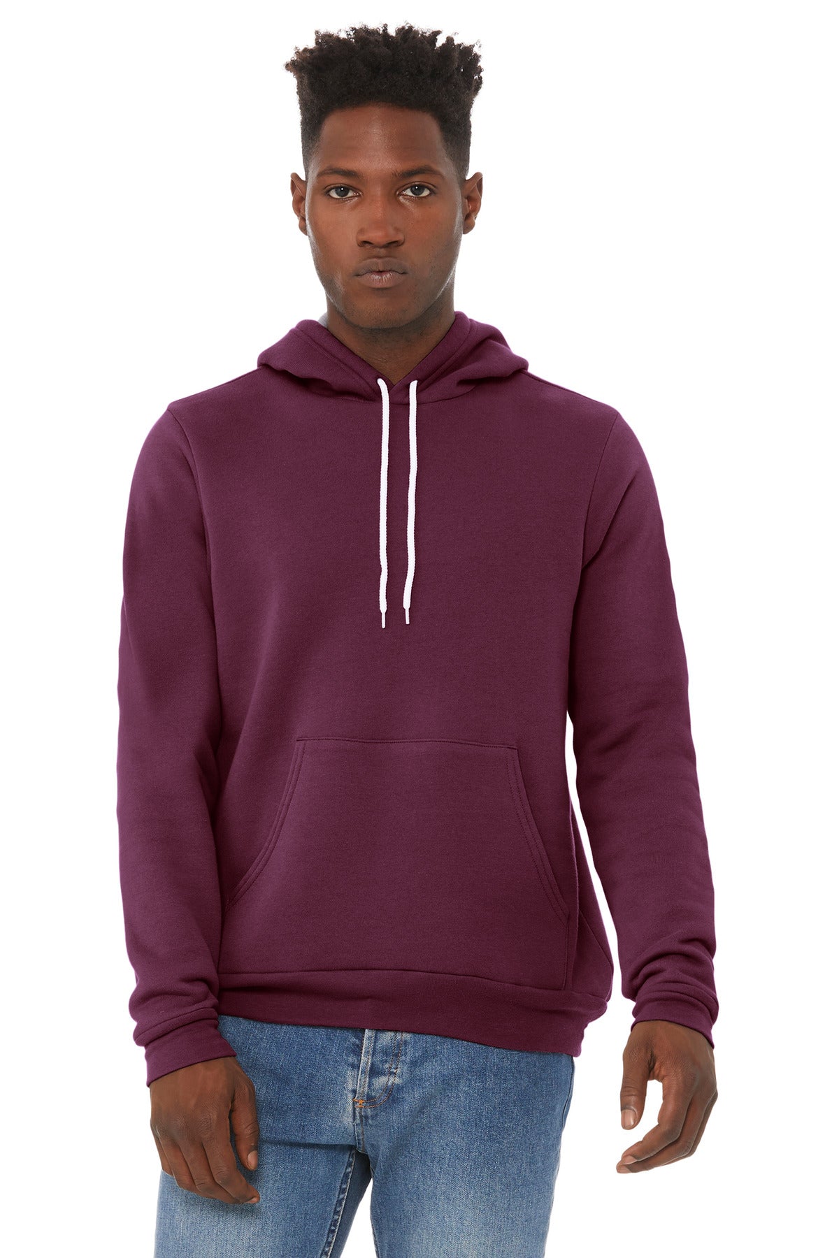 BELLA+CANVAS® Unisex Sponge Fleece Pullover Hoodie - Maroon - XS