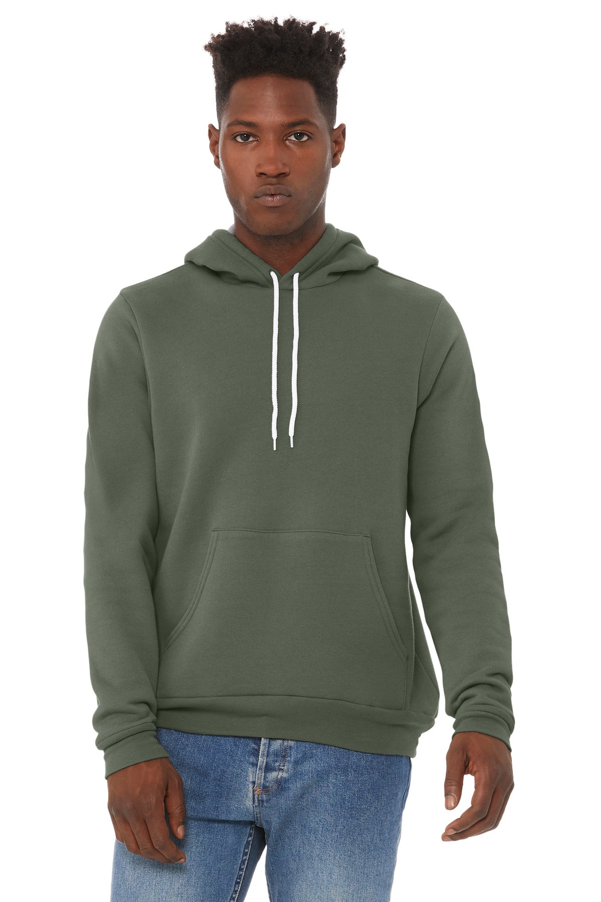 BELLA+CANVAS® Unisex Sponge Fleece Pullover Hoodie - Military Green - 2XL