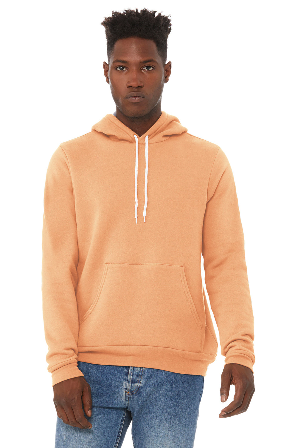 BELLA+CANVAS® Unisex Sponge Fleece Pullover Hoodie - Peach - XS
