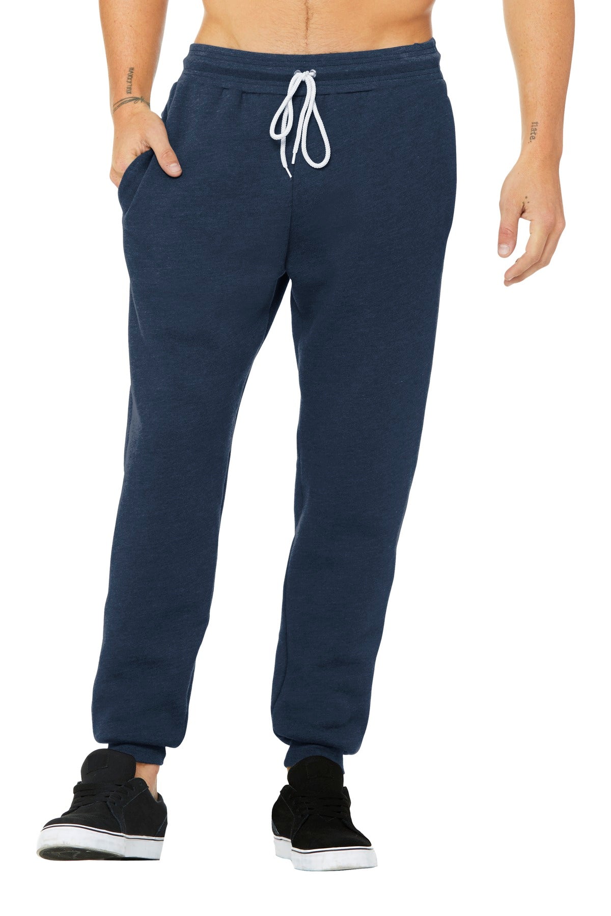 BELLA+CANVAS® Unisex Jogger Sweatpants - Heather Navy - XS