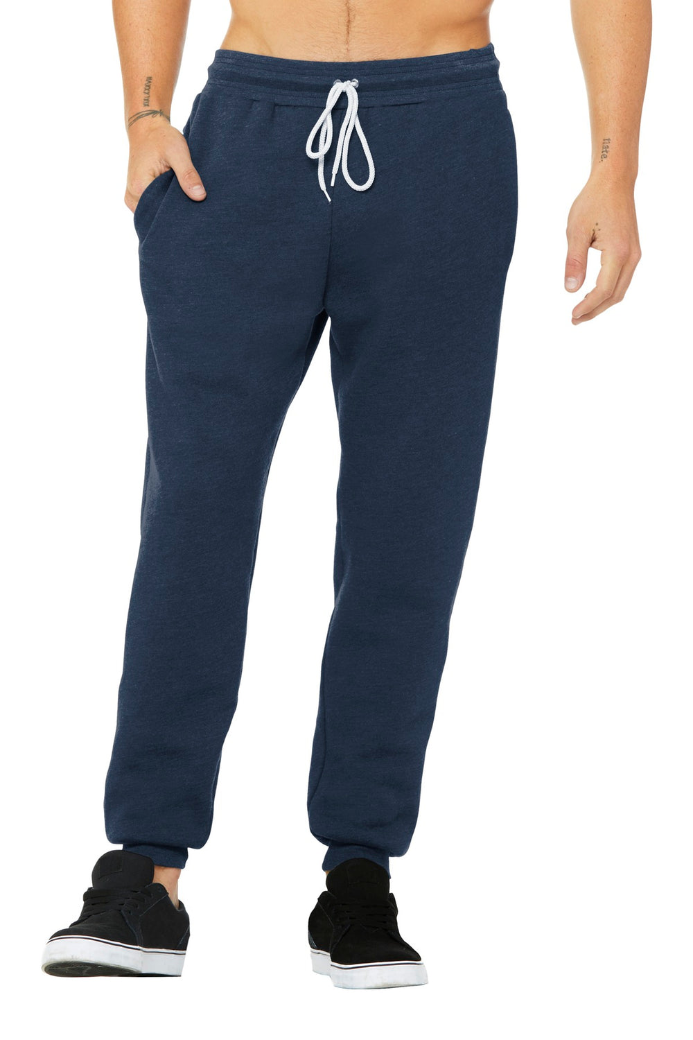 BELLA+CANVAS® Unisex Jogger Sweatpants - Heather Navy - XS