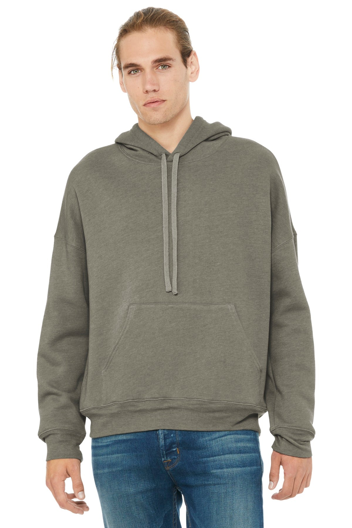 BELLA+CANVAS® Unisex Sponge Fleece Pullover DTM Hoodie - Heather Stone - XS