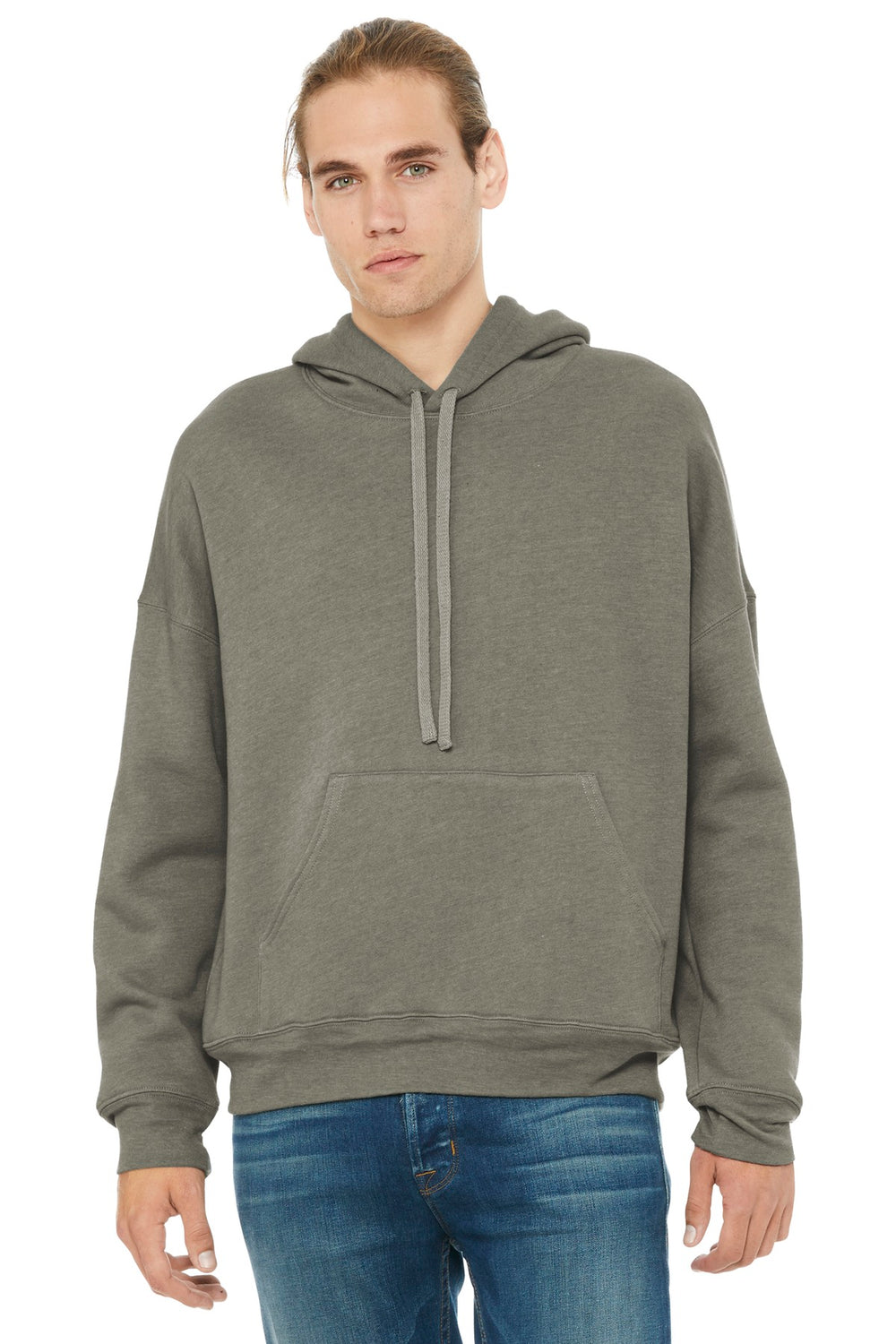 BELLA+CANVAS® Unisex Sponge Fleece Pullover DTM Hoodie - Heather Stone - XS