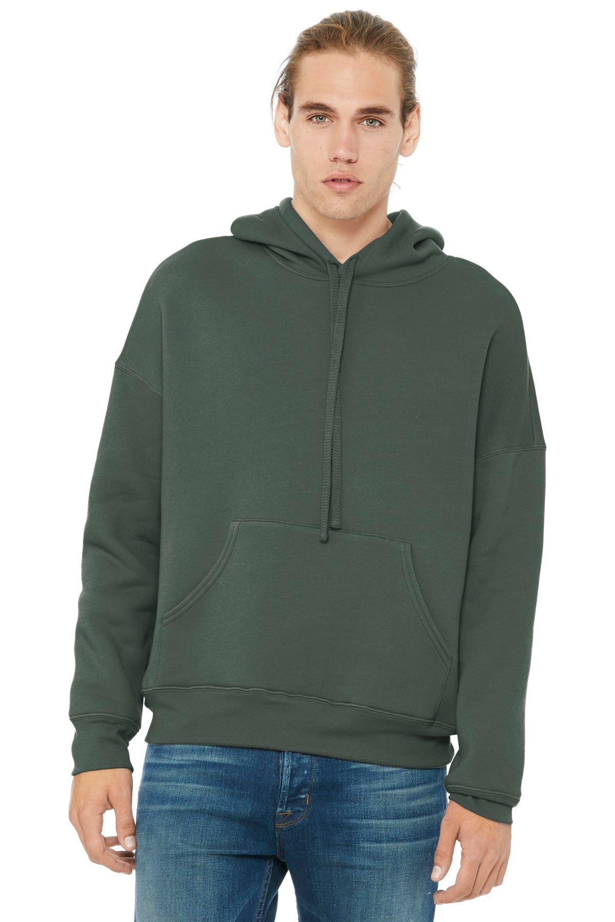 BELLA+CANVAS® Unisex Sponge Fleece Pullover DTM Hoodie - Military Green - XS