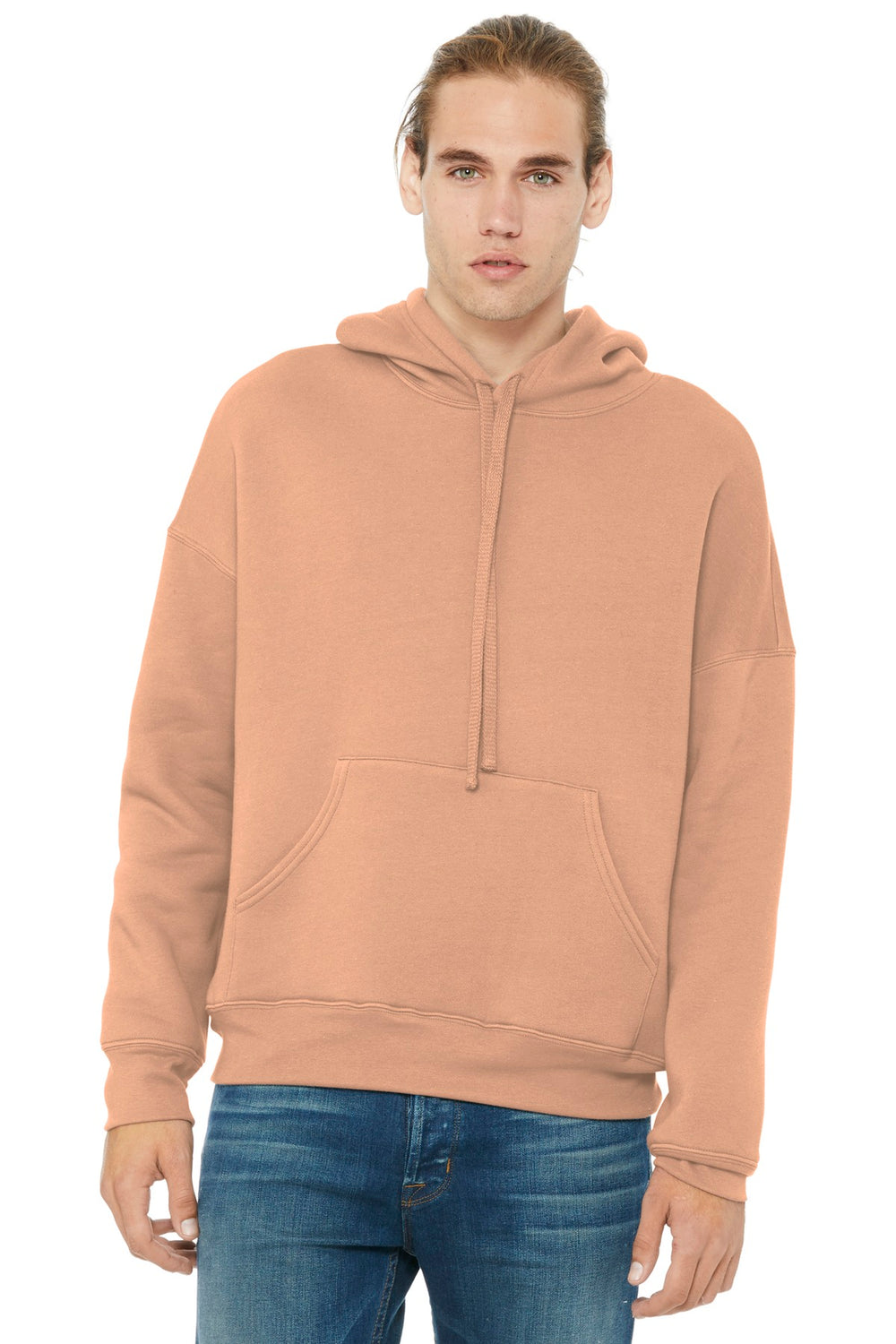 BELLA+CANVAS® Unisex Sponge Fleece Pullover DTM Hoodie - Peach - XS