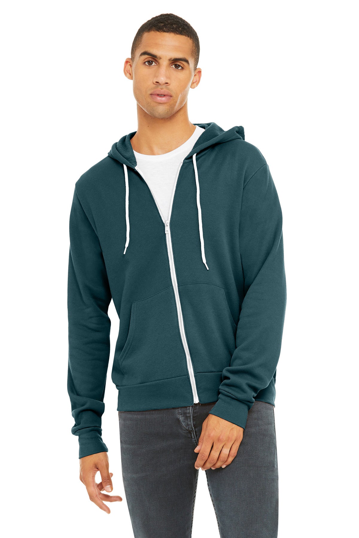 BELLA+CANVAS® Unisex Sponge Fleece Full-Zip Hoodie - Atlantic - 2XL