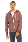 BELLA+CANVAS® Unisex Sponge Fleece Full-Zip Hoodie - Mauve - XS