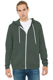 BELLA+CANVAS® Unisex Sponge Fleece Full-Zip Hoodie - Military Green - XS