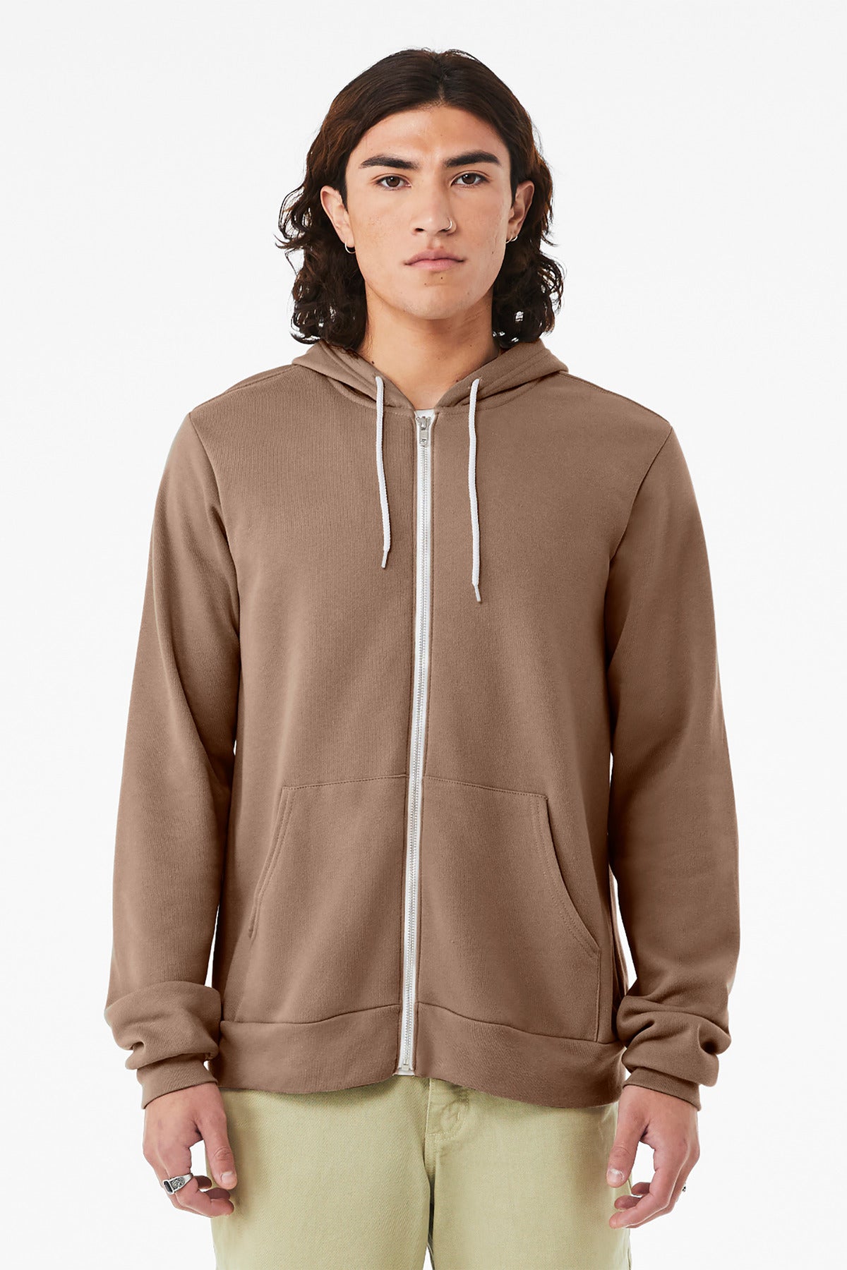 BELLA+CANVAS® Unisex Sponge Fleece Full-Zip Hoodie - Vintage Brown - 2XL