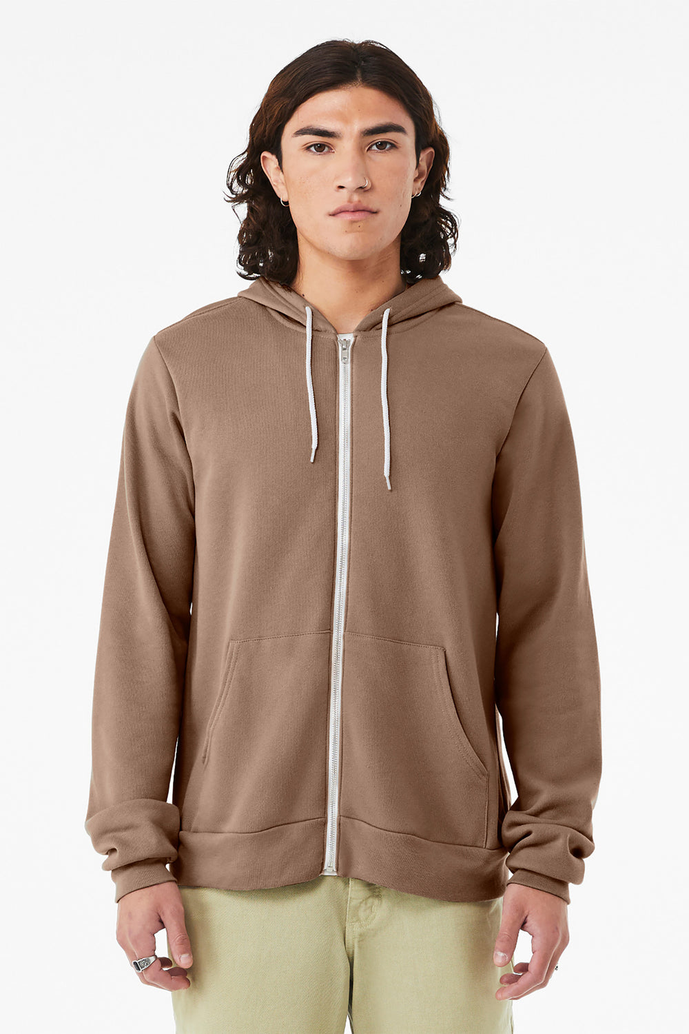 BELLA+CANVAS® Unisex Sponge Fleece Full-Zip Hoodie - Vintage Brown - 2XL