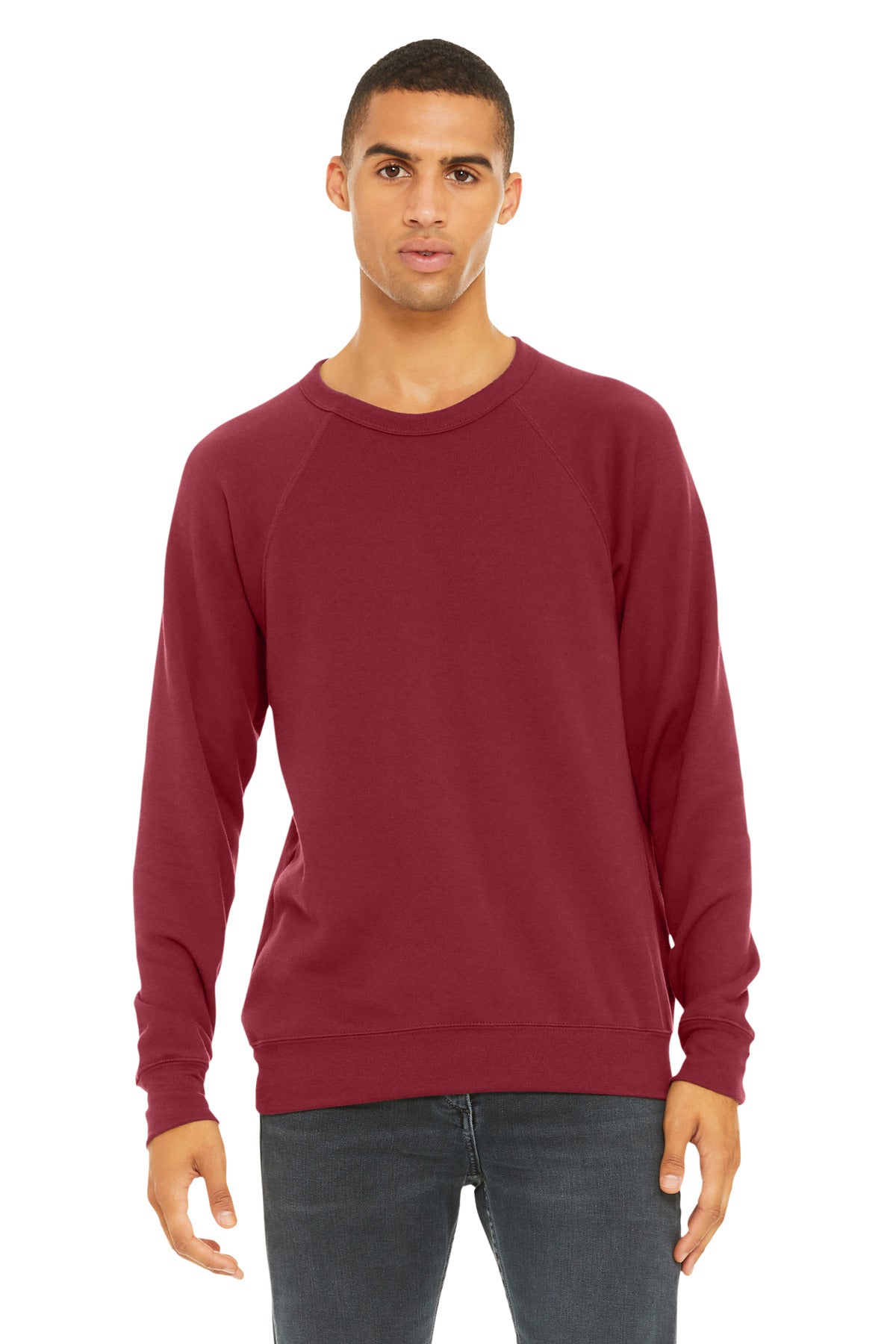 BELLA+CANVAS® Unisex Sponge Fleece Raglan Sweatshirt - Cardinal - 2XL