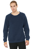 BELLA+CANVAS® Unisex Sponge Fleece Raglan Sweatshirt - Heather Navy - XS