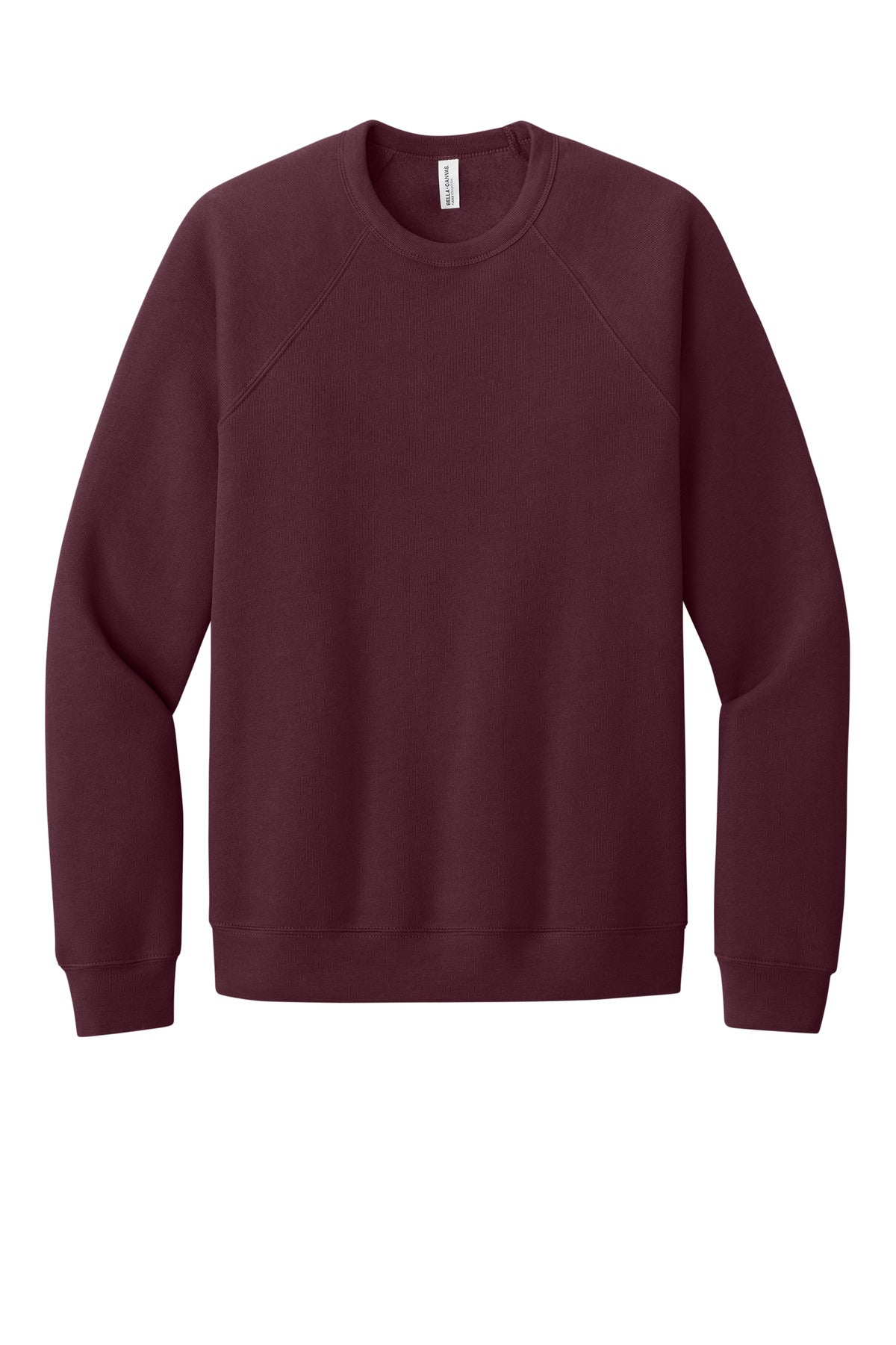 BELLA+CANVAS® Unisex Sponge Fleece Raglan Sweatshirt - Maroon - 2XL