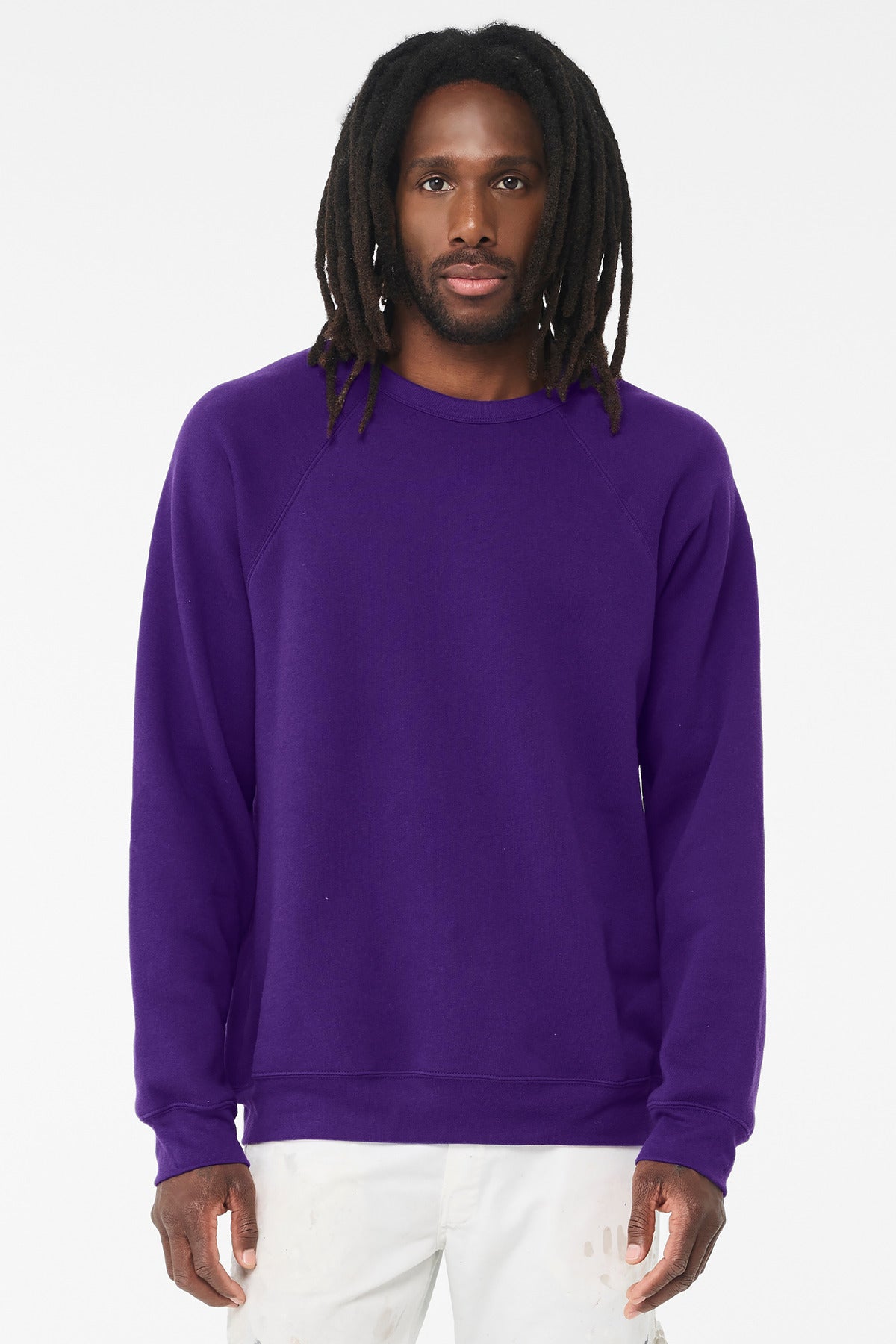 BELLA+CANVAS® Unisex Sponge Fleece Raglan Sweatshirt - Team Purple - 2XL
