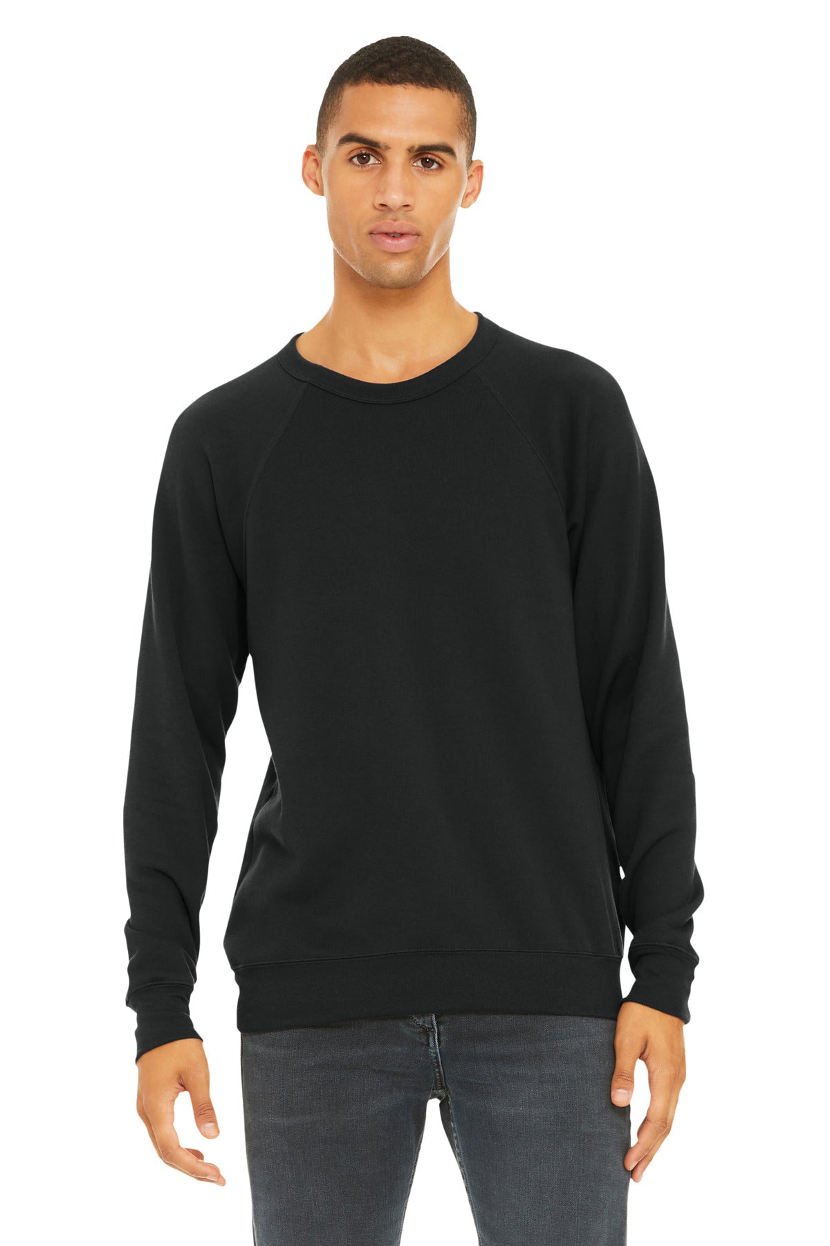 BELLA+CANVAS® Unisex Sponge Fleece Raglan Sweatshirt - Vintage Black - 2XL