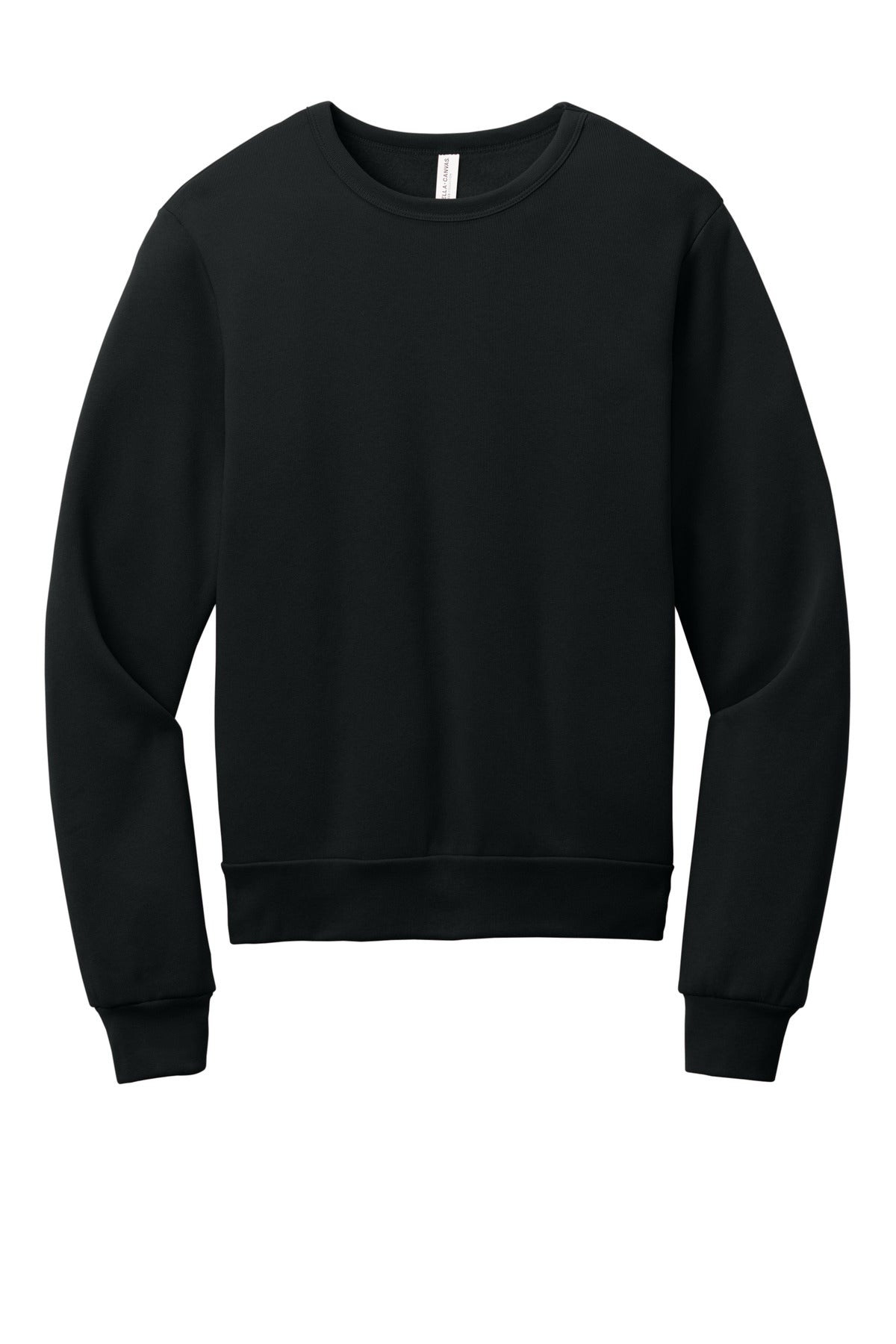 BELLA+CANVAS® Unisex Sponge Fleece Classic Crewneck Sweatshirt - Black - XS