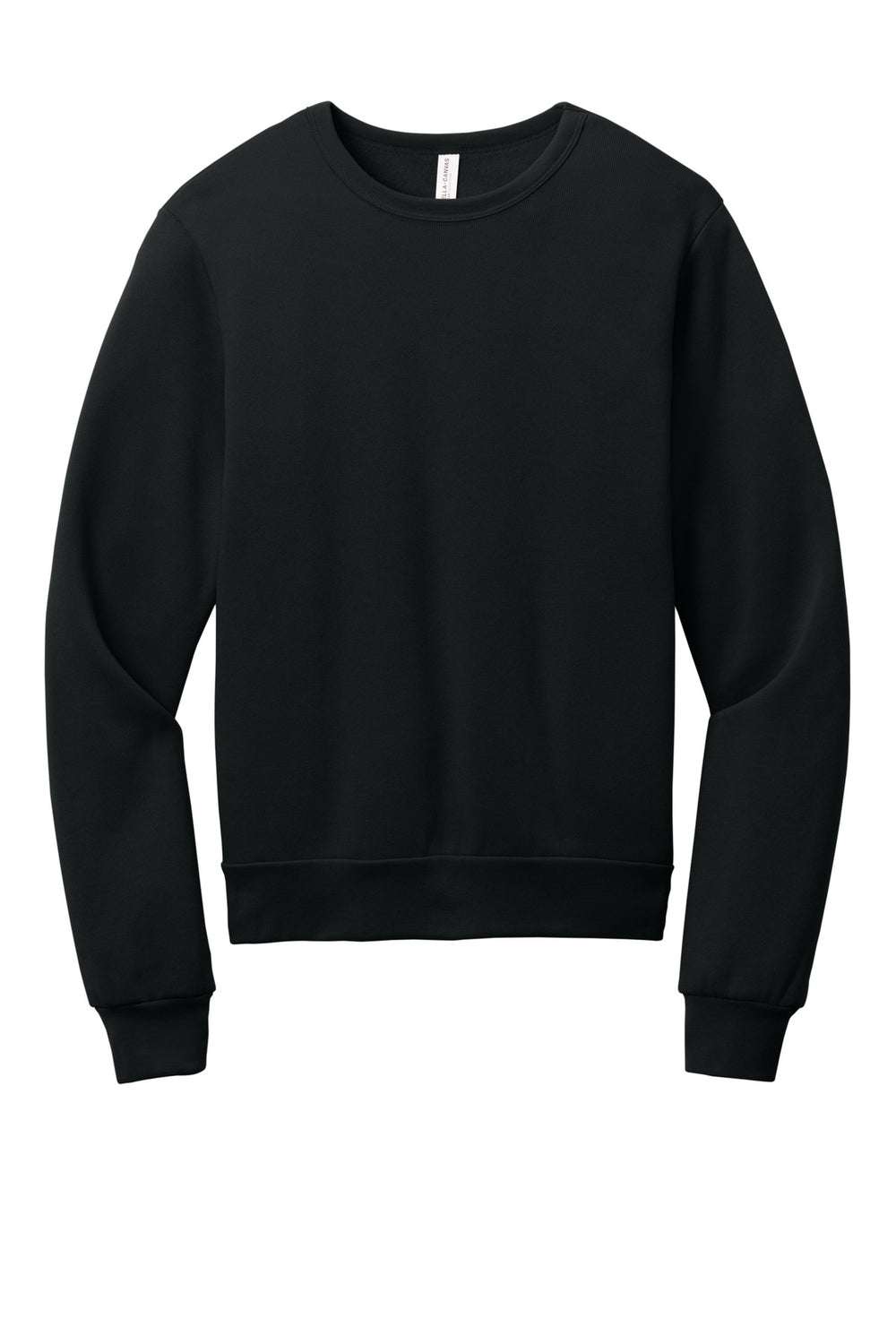 BELLA+CANVAS® Unisex Sponge Fleece Classic Crewneck Sweatshirt - Black - XS