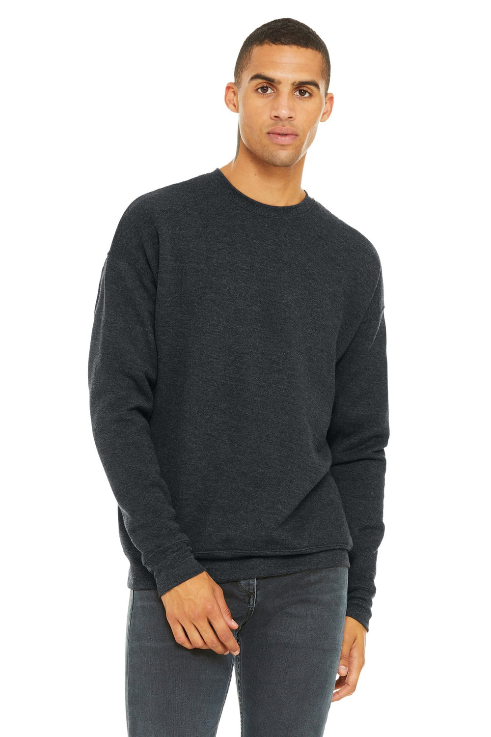BELLA+CANVAS® Unisex Sponge Fleece Drop Shoulder Sweatshirt - Dark Grey Heather - XS