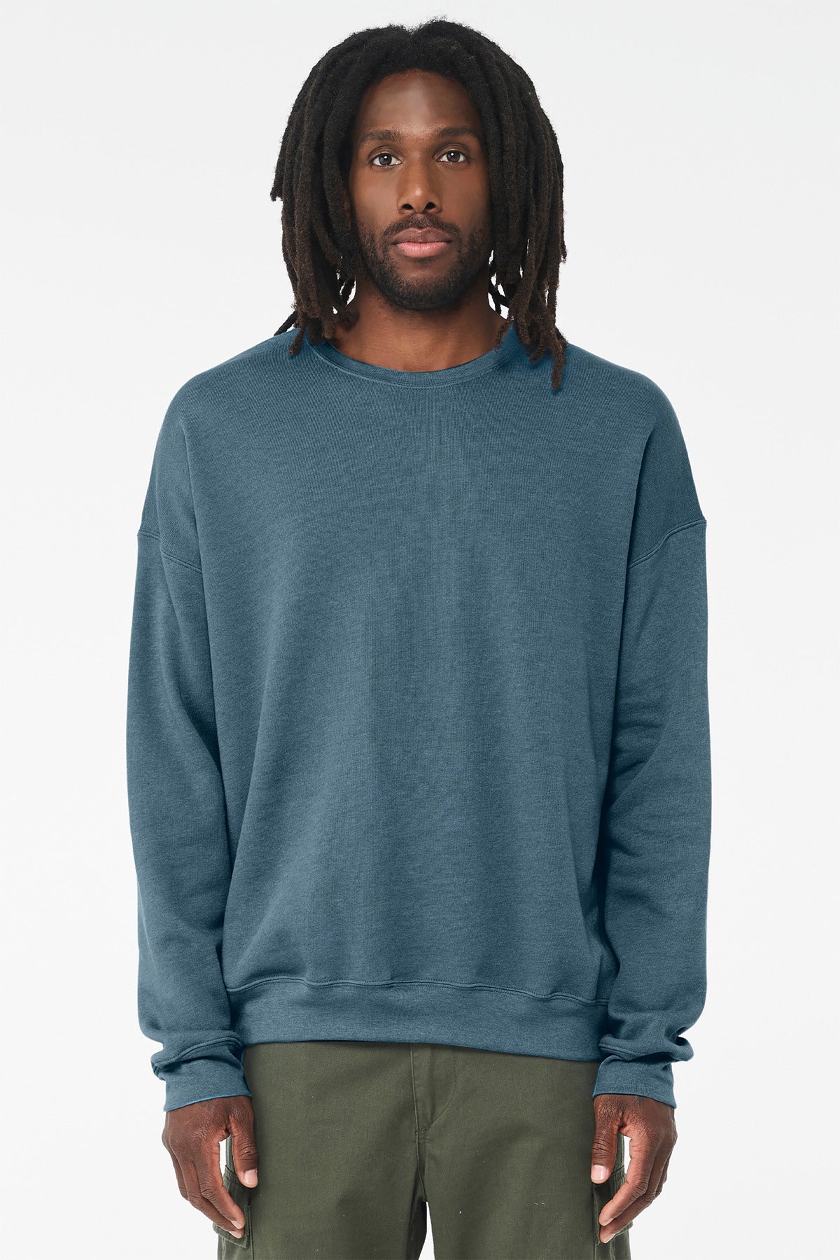 BELLA+CANVAS® Unisex Sponge Fleece Drop Shoulder Sweatshirt - Heather Deep Teal - 2XL