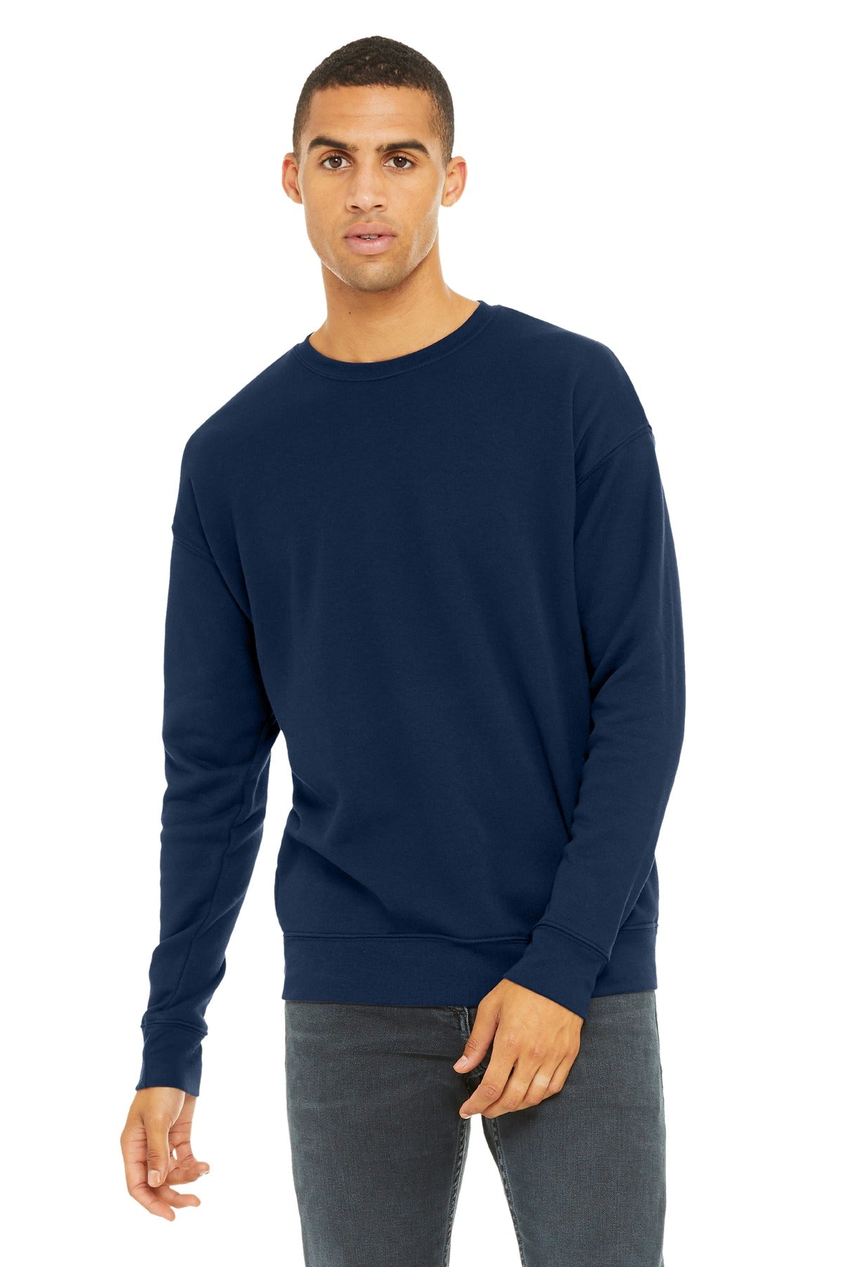 BELLA+CANVAS® Unisex Sponge Fleece Drop Shoulder Sweatshirt - Navy - XS