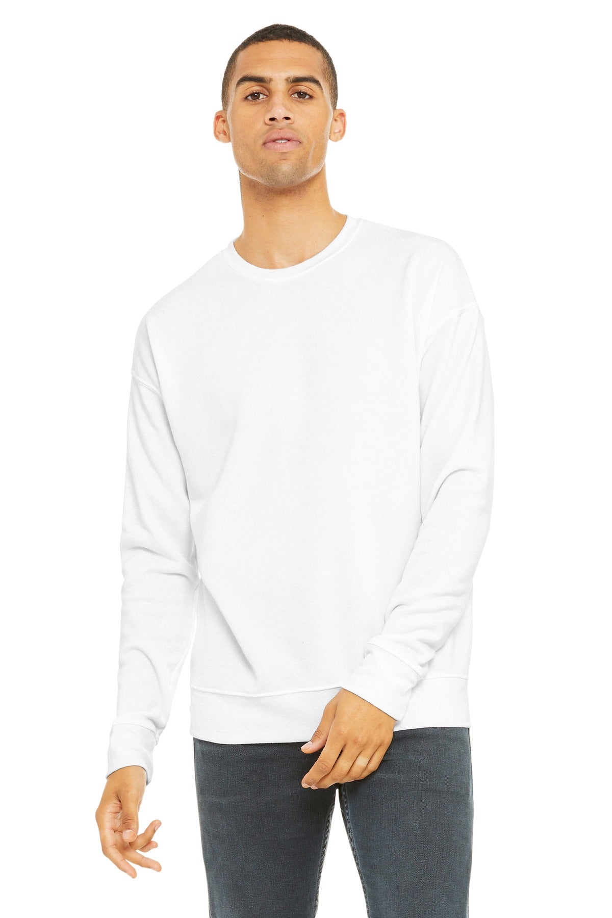 BELLA+CANVAS® Unisex Sponge Fleece Drop Shoulder Sweatshirt - White - XS