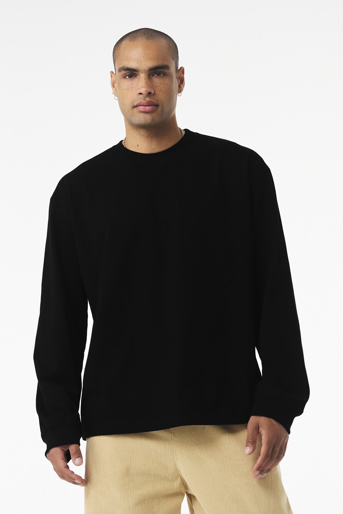 BELLA+CANVAS® Unisex 7.5-Ounce Heavyweight Long Sleeve Tee - Black - S