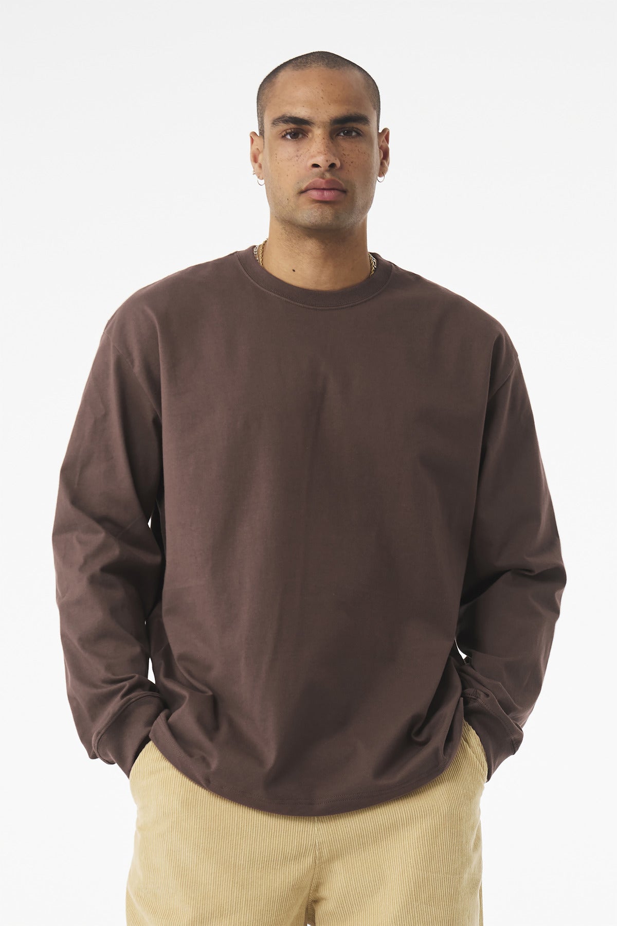 BELLA+CANVAS® Unisex 7.5-Ounce Heavyweight Long Sleeve Tee - Cocoa - S