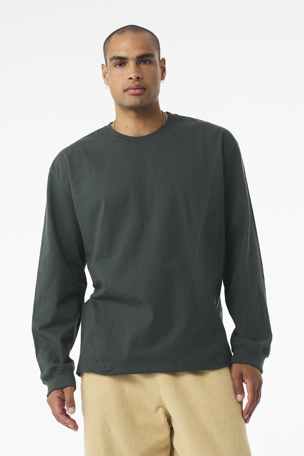 BELLA+CANVAS® Unisex 7.5-Ounce Heavyweight Long Sleeve Tee - Hunter Green - S