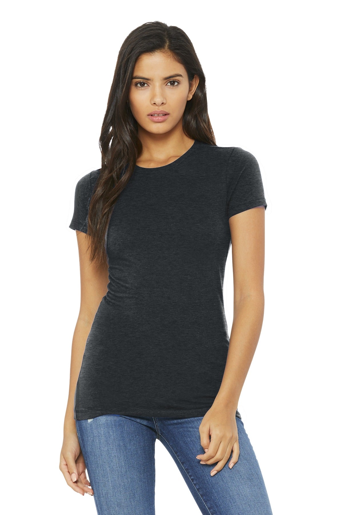 BELLA+CANVAS® Women’s Slim Fit Tee - Dark Grey Heather - S