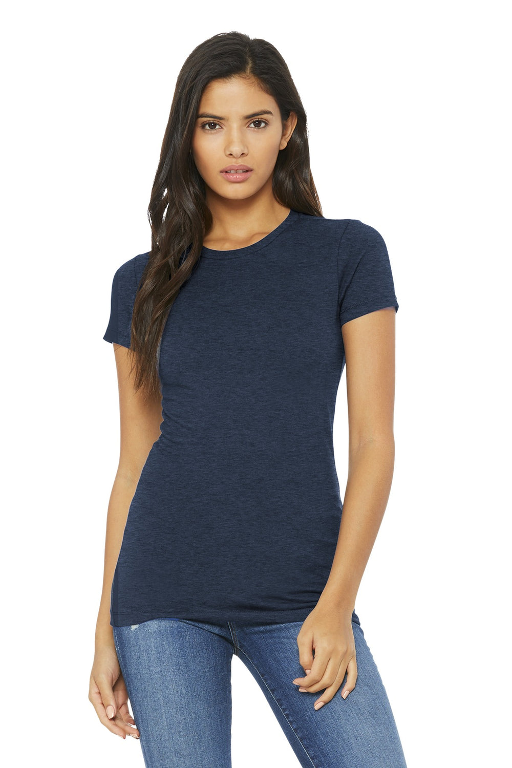 BELLA+CANVAS® Women’s Slim Fit Tee - Heather Navy - S