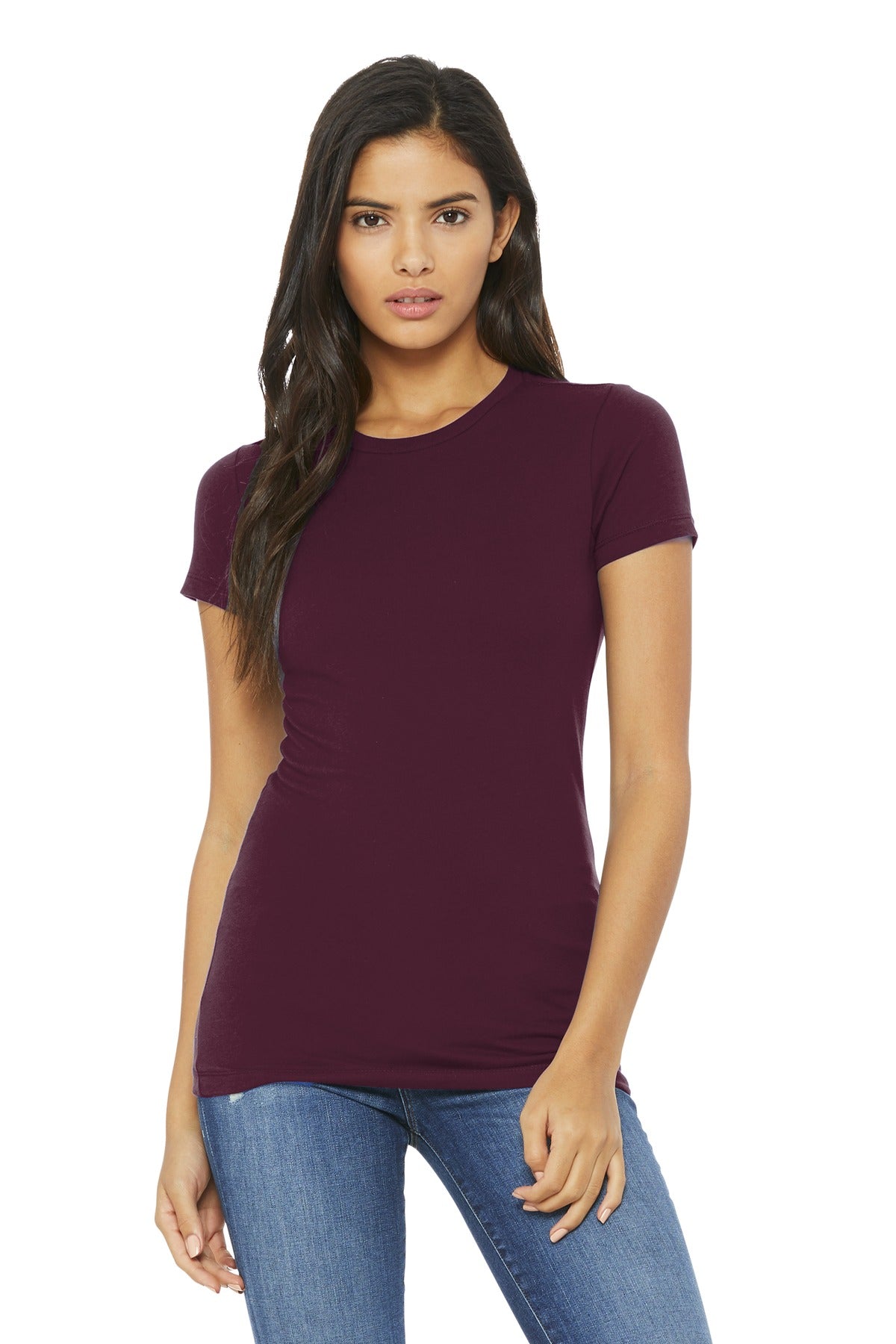 BELLA+CANVAS® Women’s Slim Fit Tee - Maroon - S