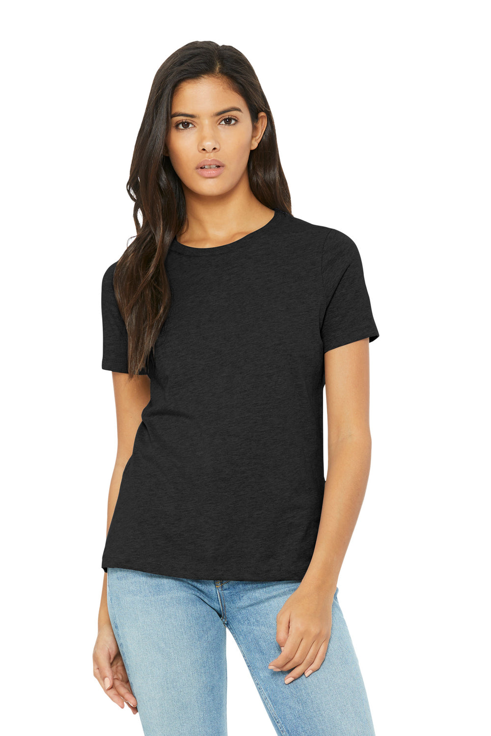 BELLA+CANVAS® Women’s Relaxed CVC Tee - Black Heather - S