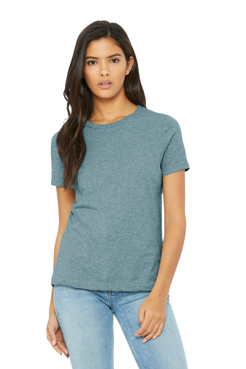 BELLA+CANVAS® Women’s Relaxed CVC Tee - Heather Blue Lagoon - 2XL