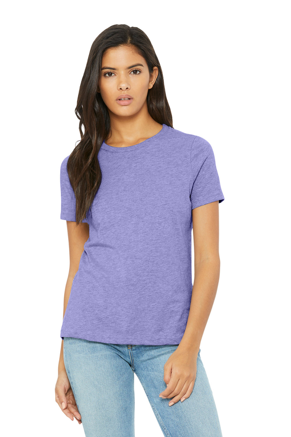 BELLA+CANVAS® Women’s Relaxed CVC Tee - Heather Dark Lavender - 2XL