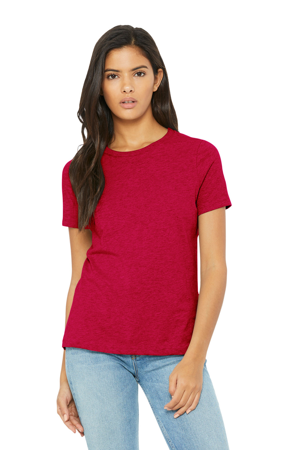 BELLA+CANVAS® Women’s Relaxed CVC Tee - Heather Red - 2XL